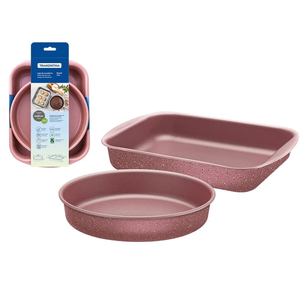Juego De Ollas Bateria Tramontina Rosa 25 Piezas Asaderas — miniatura 2