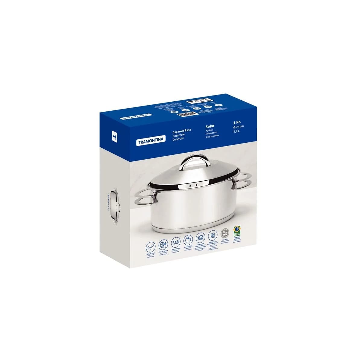 Olla Tramontina Acero Inoxidable Induccion 4,7 Litros Solar — miniatura 2
