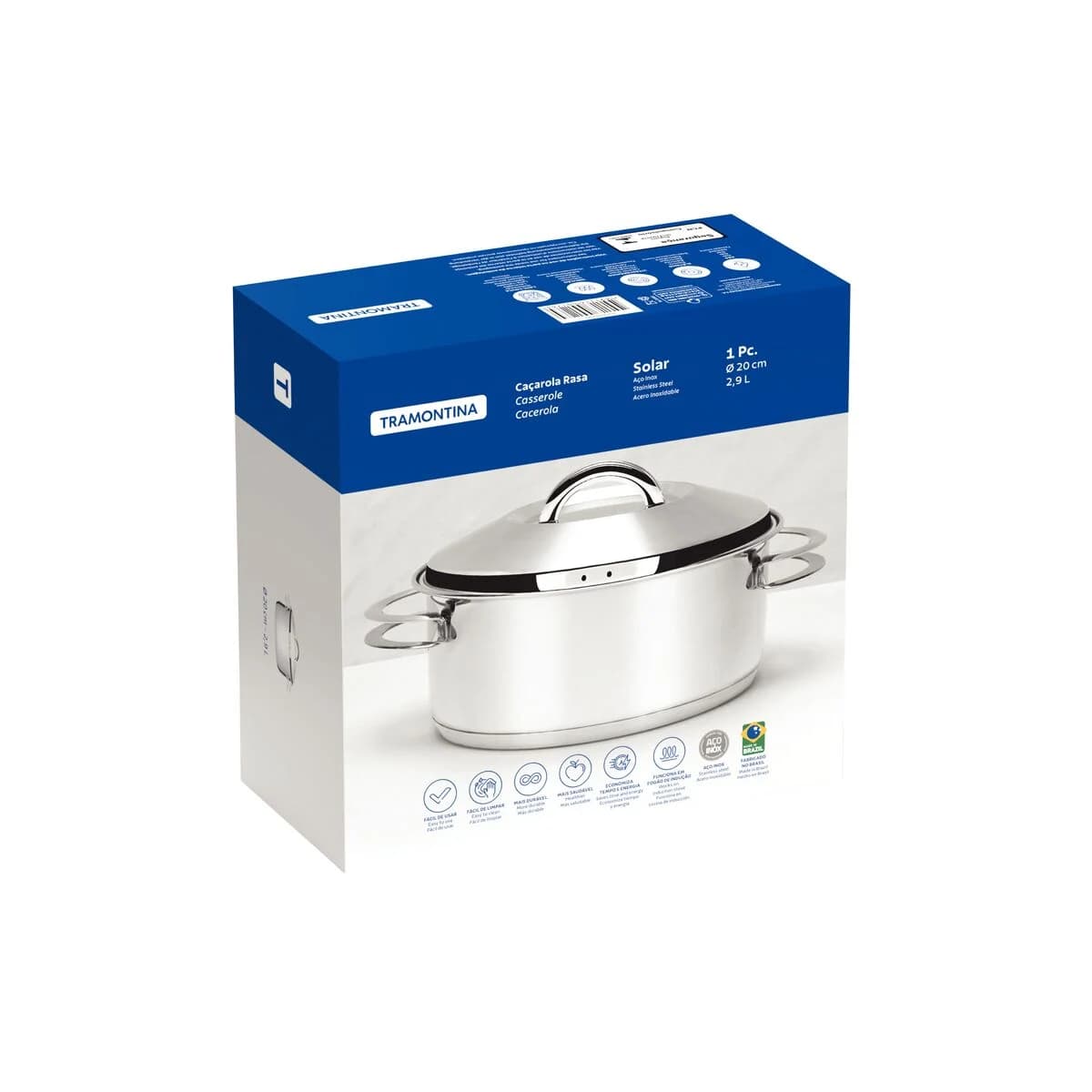 Olla Tramontina Acero Inoxidable Induccion 2,9 Litros Solar — miniatura 2