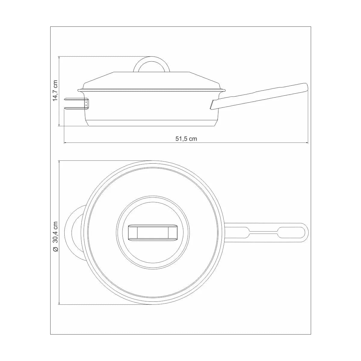 Sarten Con Tapa Tramontina Induccion 28 Cm Acero Inoxidable — miniatura 2