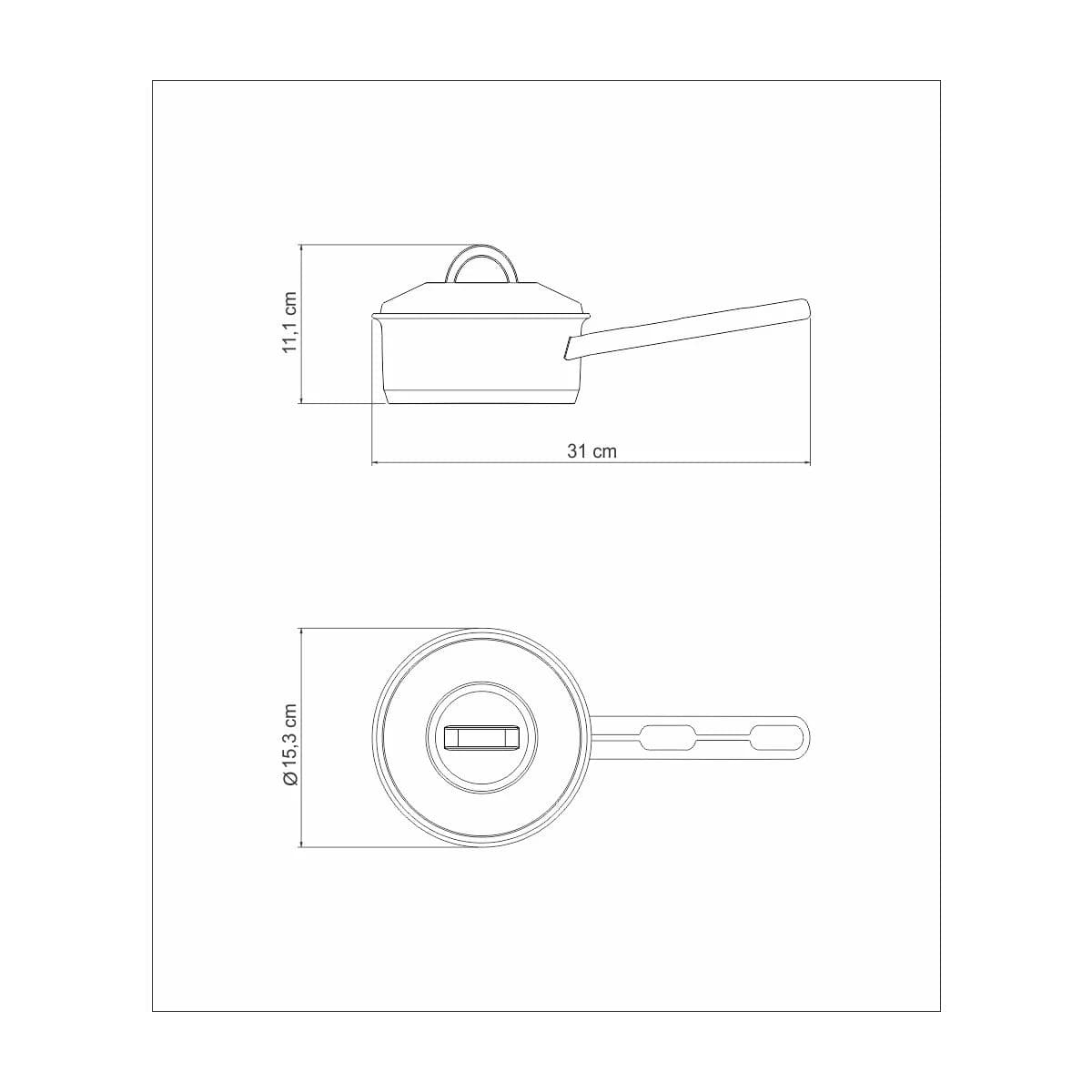 Olla Tramontina Acero Inoxidable Induccion 1,1 Litros Solar — miniatura 3