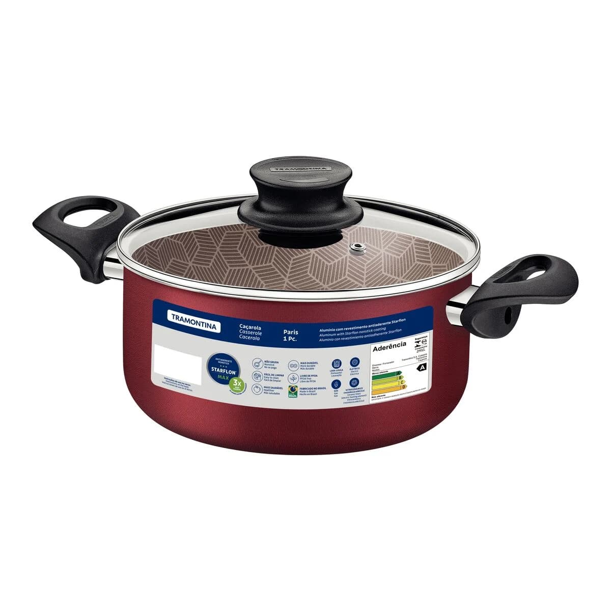 Olla Tramontina Paris Antiadherente Teflon 26 Cm 6,3 L Roja — imagen 1 de 5