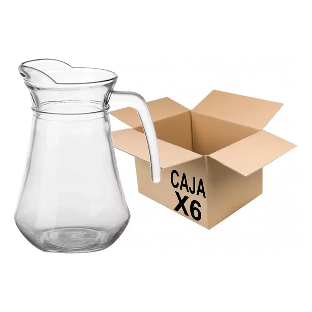 Jarra De Vidrio 1,4 L X 6 Uni Tragos Jugos Eventos Fiestas — miniatura 2