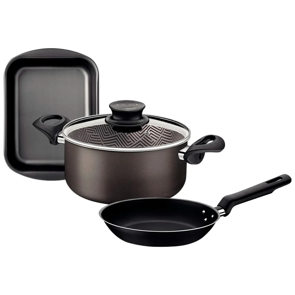 Juego Tramontina Kit Olla Asadera Sarten 3 Piezas Teflon — imagen 1 de 1