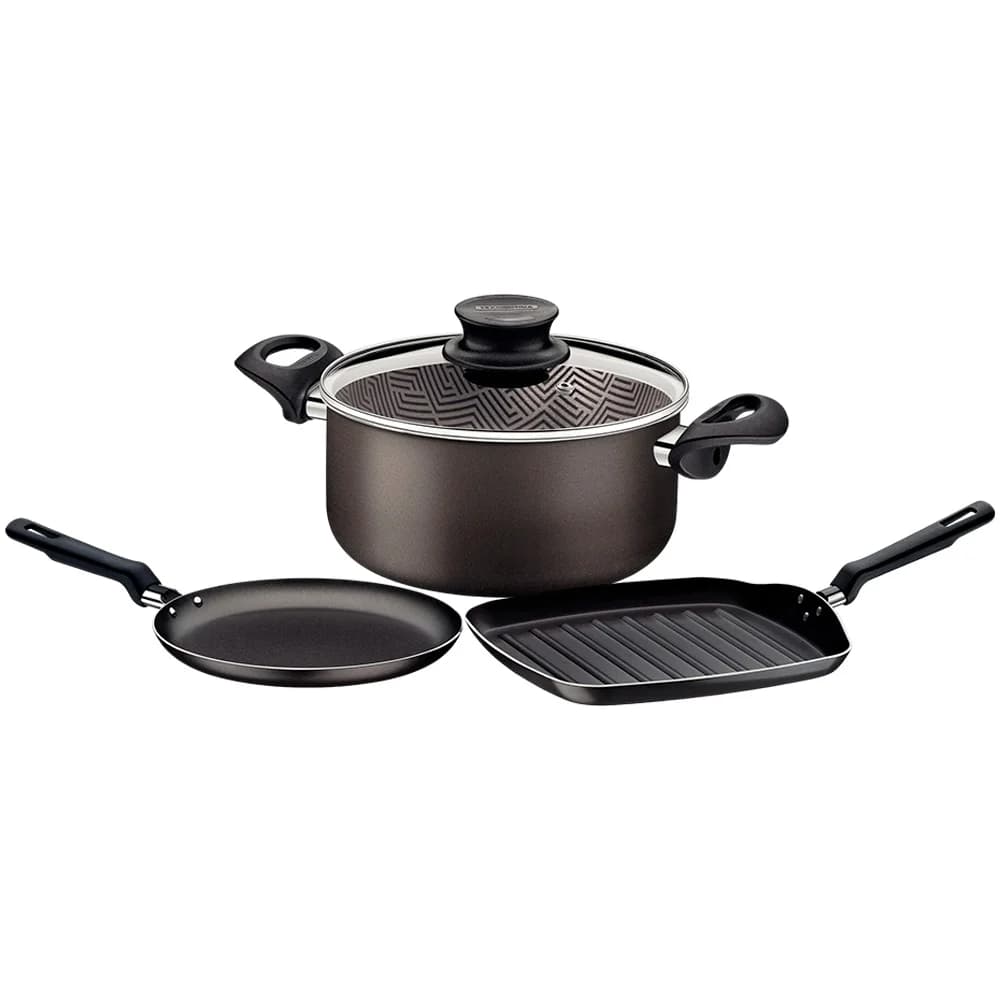 Juego Tramontina Kit Olla Bifera Panquequera 3 Piezas Teflon — imagen 1 de 1