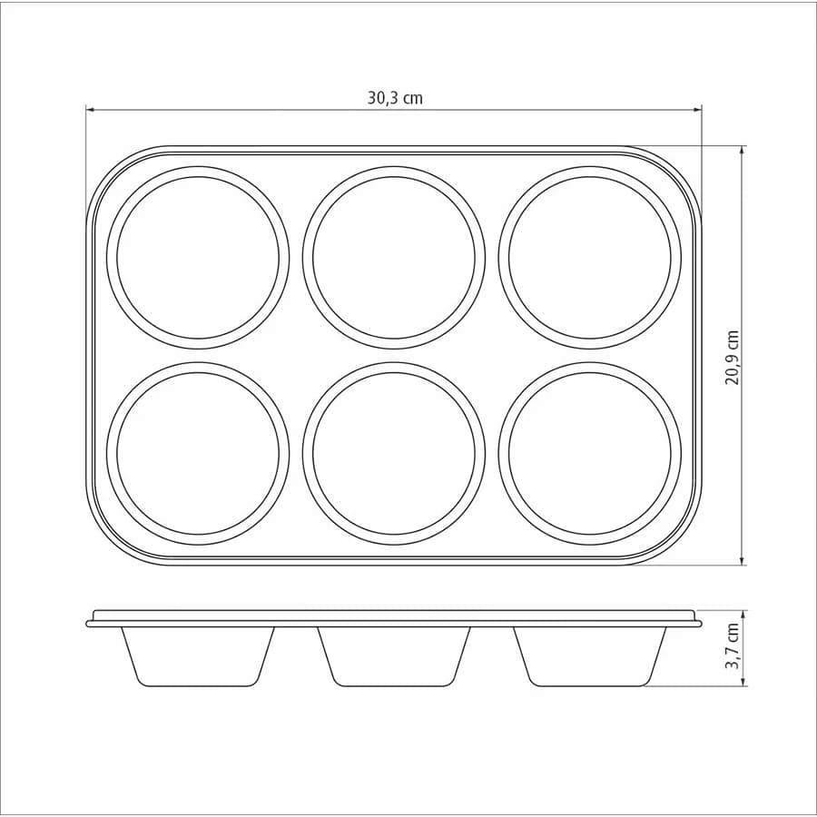 Molde De Muffins Tramontina Teflon Antiadherente 6 Unid. — miniatura 4