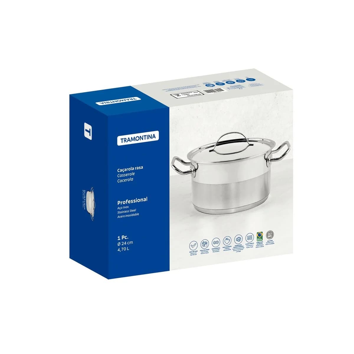 Olla Tramontina Profesional Induccion 24 Cm 4,7 Litros — miniatura 2