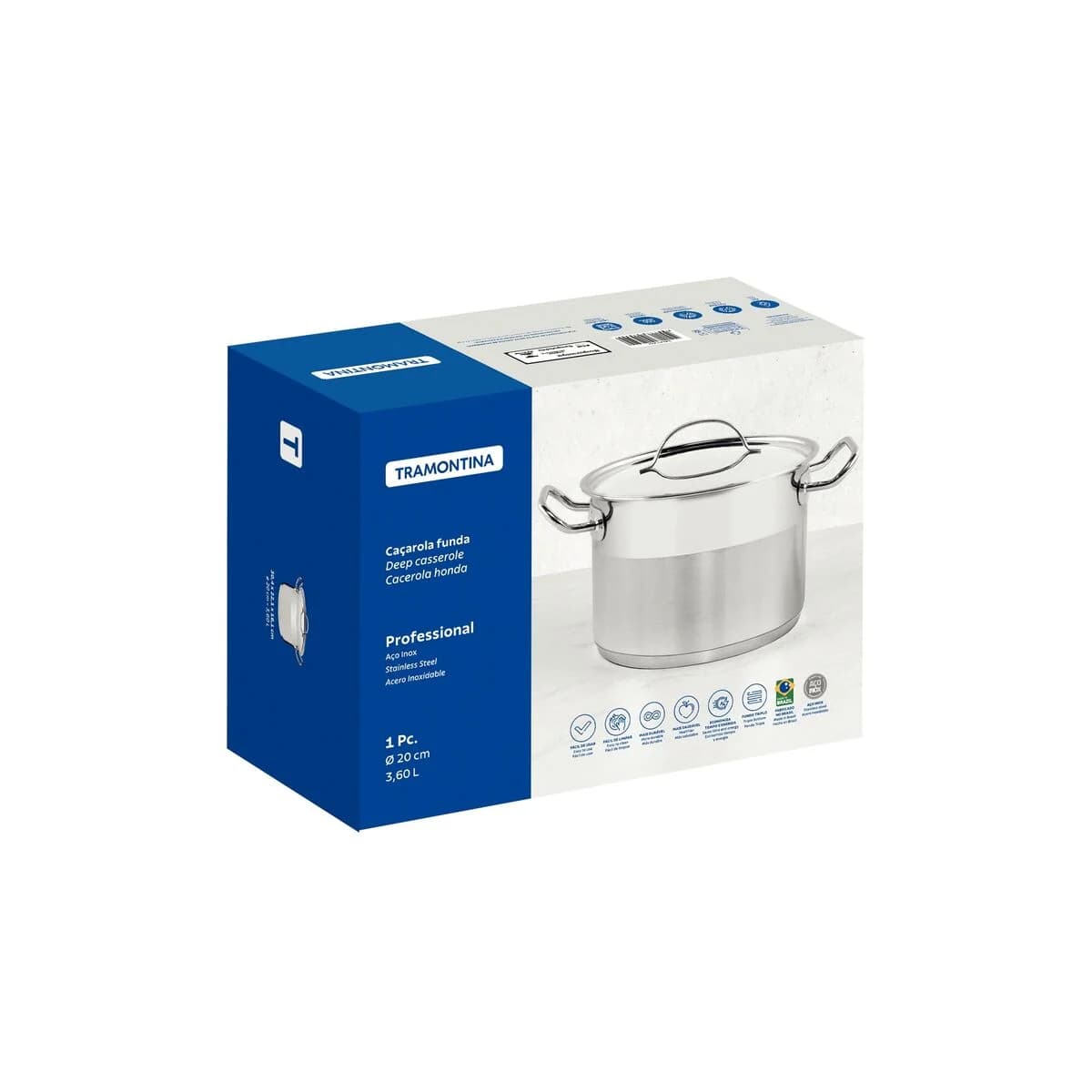 Olla Tramontina Profesional Induccion 20 Cm 3,6 Litros — miniatura 2