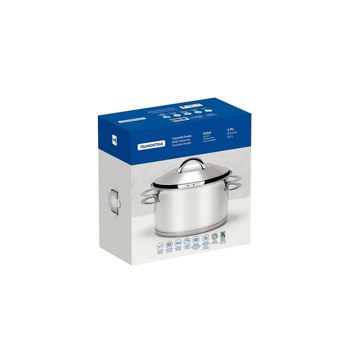 Olla Tramontina Acero Inoxidable Induccion 6,1 Litros Solar — miniatura 2