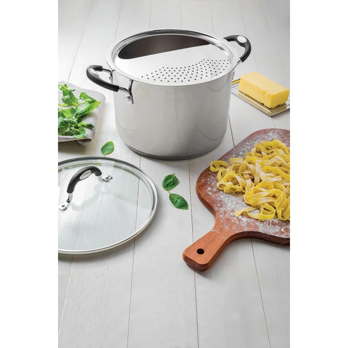 Olla De Pasta Tramontina Acero Inox Induccion Solar 6 Litros — miniatura 4
