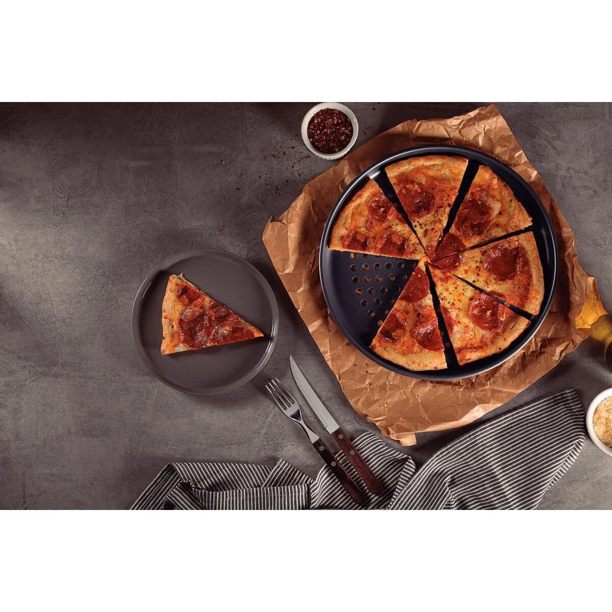 Asadera De Pizza Tramontina Perforada 30 Cm Teflon Antiadherente — miniatura 5