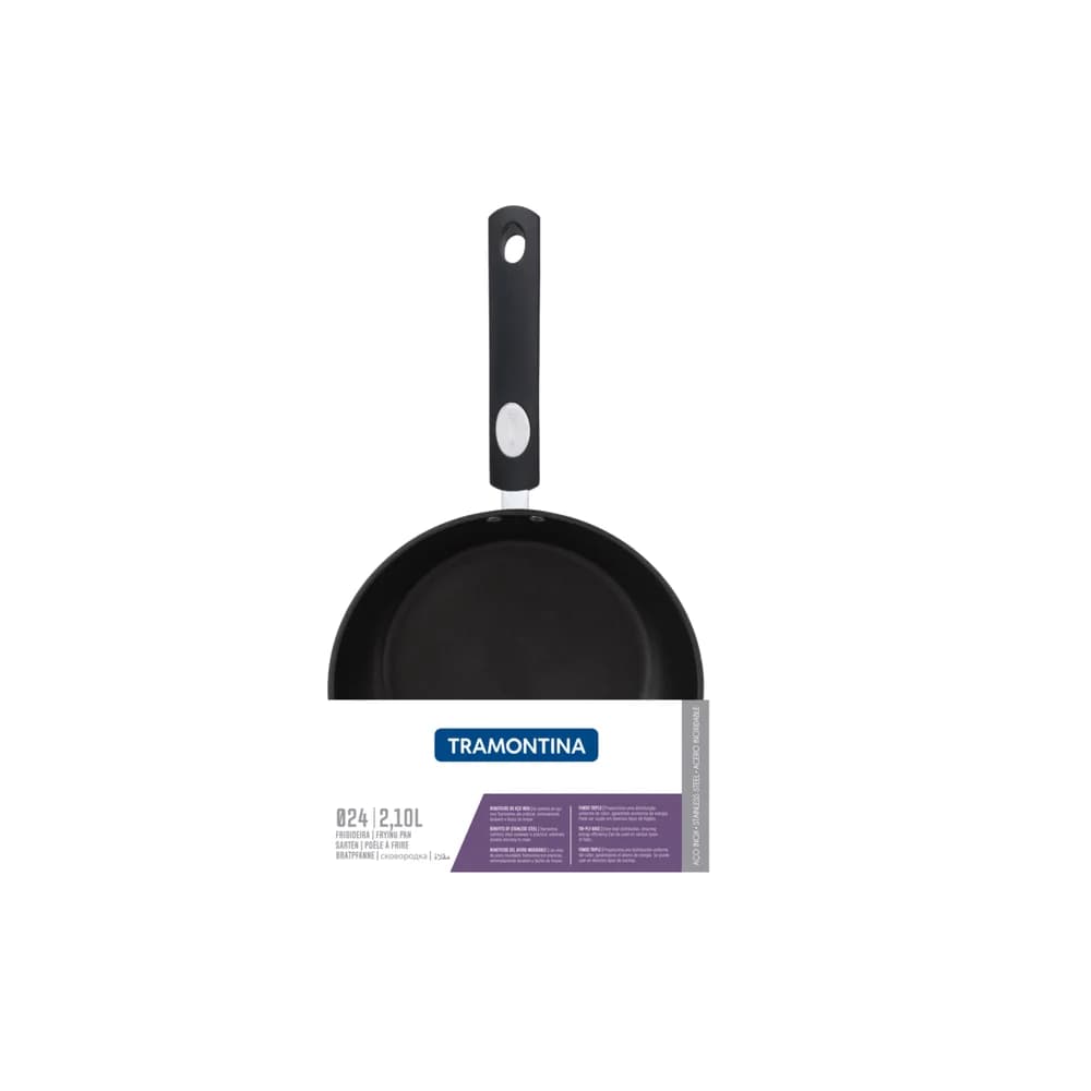 Sarten Tramontina Acero Inox Solar Induccion 24 Cm Antiadher — imagen 1 de 5