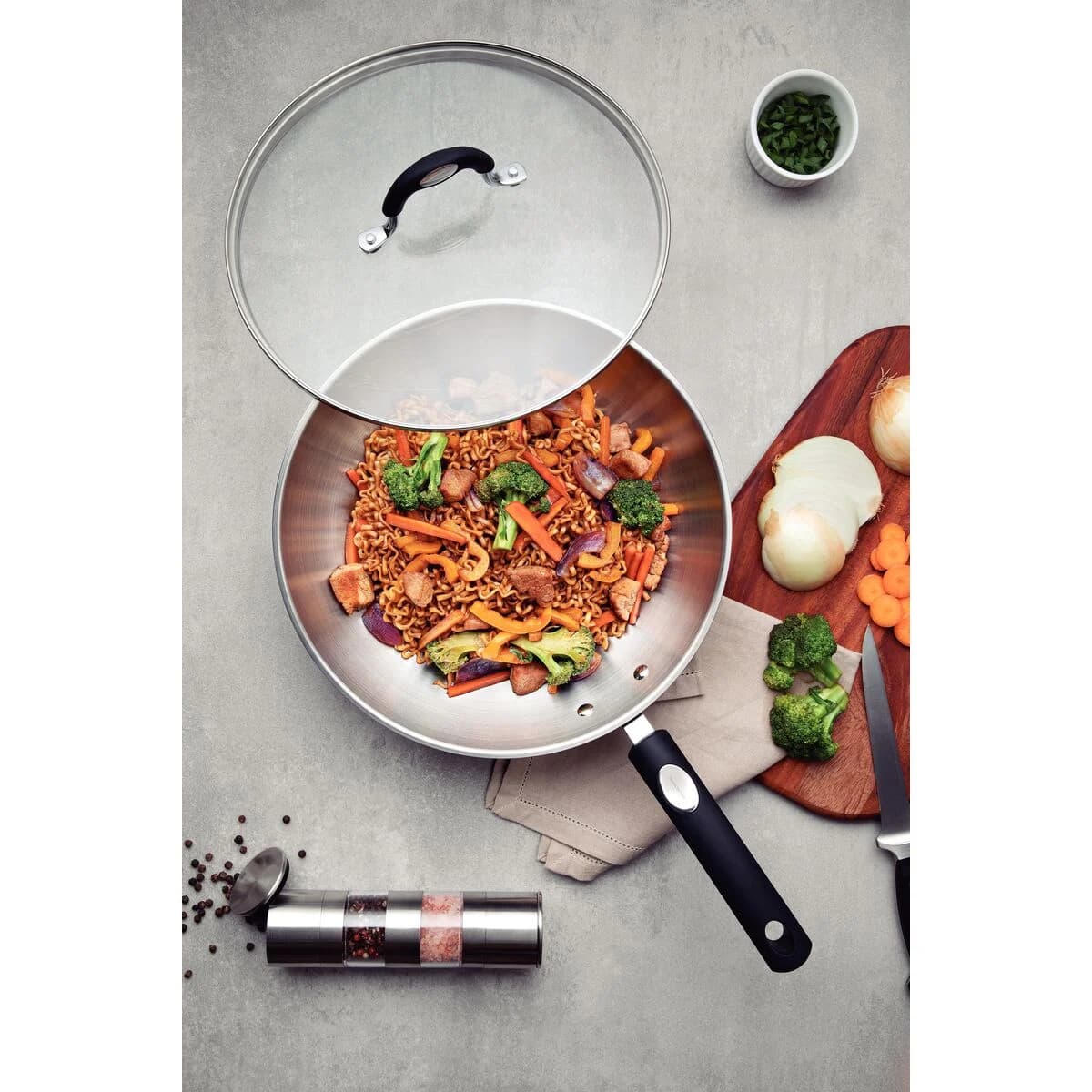 Wok Tramontina Induccion Acero Inox Solar 28 Cm Induccion — miniatura 3