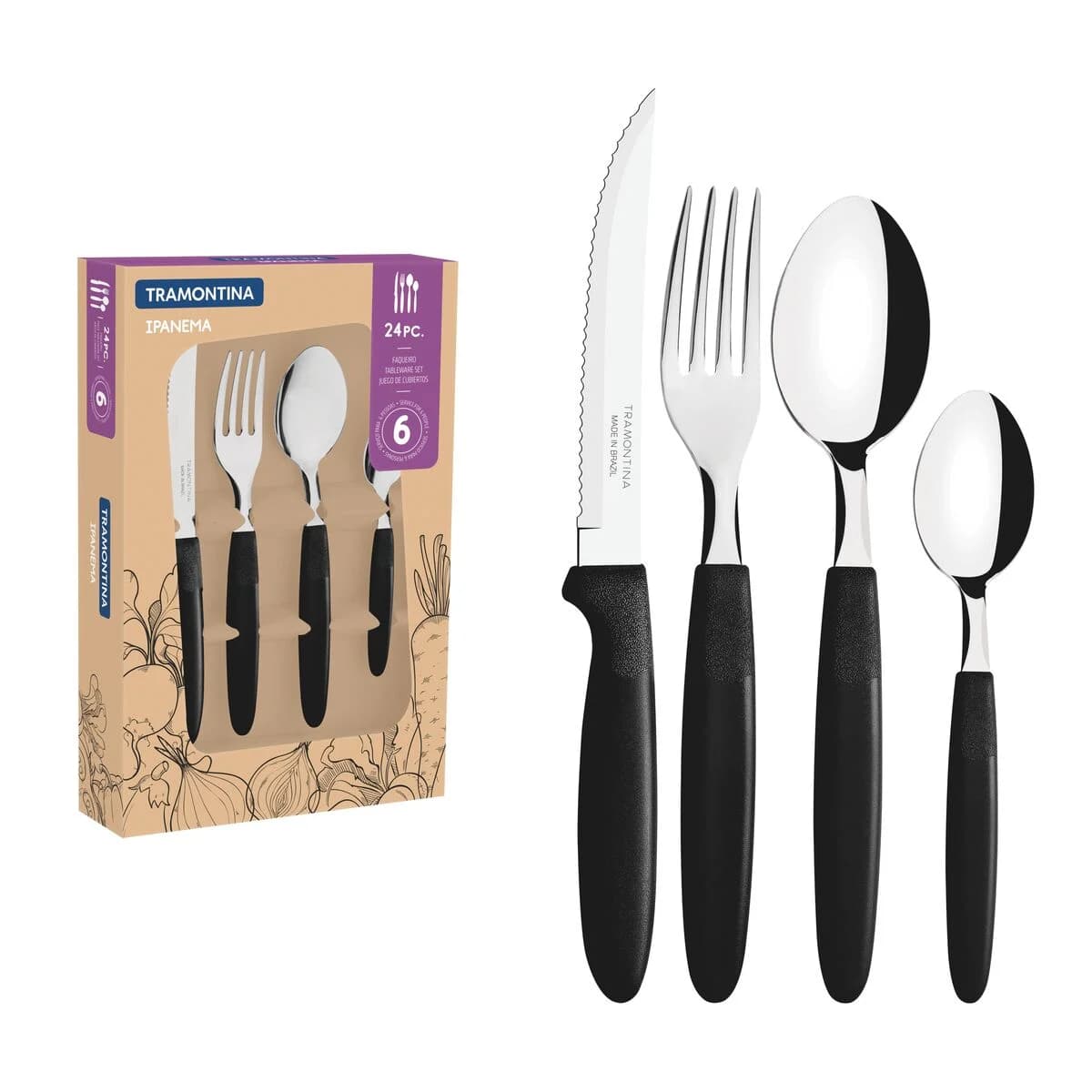 Juego De Ollas Cocina Bateria Tramontina 51 Piezas Cubiertos — miniatura 3