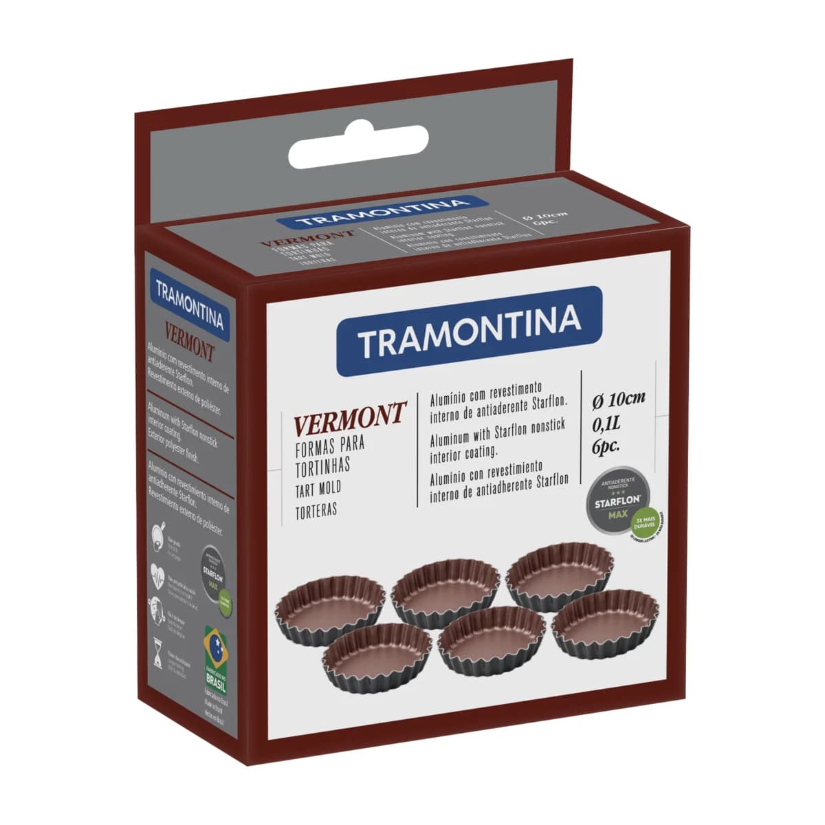 Kit de Tarteras Tramontina Desmontable Antiadherente x6 Unid. — imagen 2 de 2