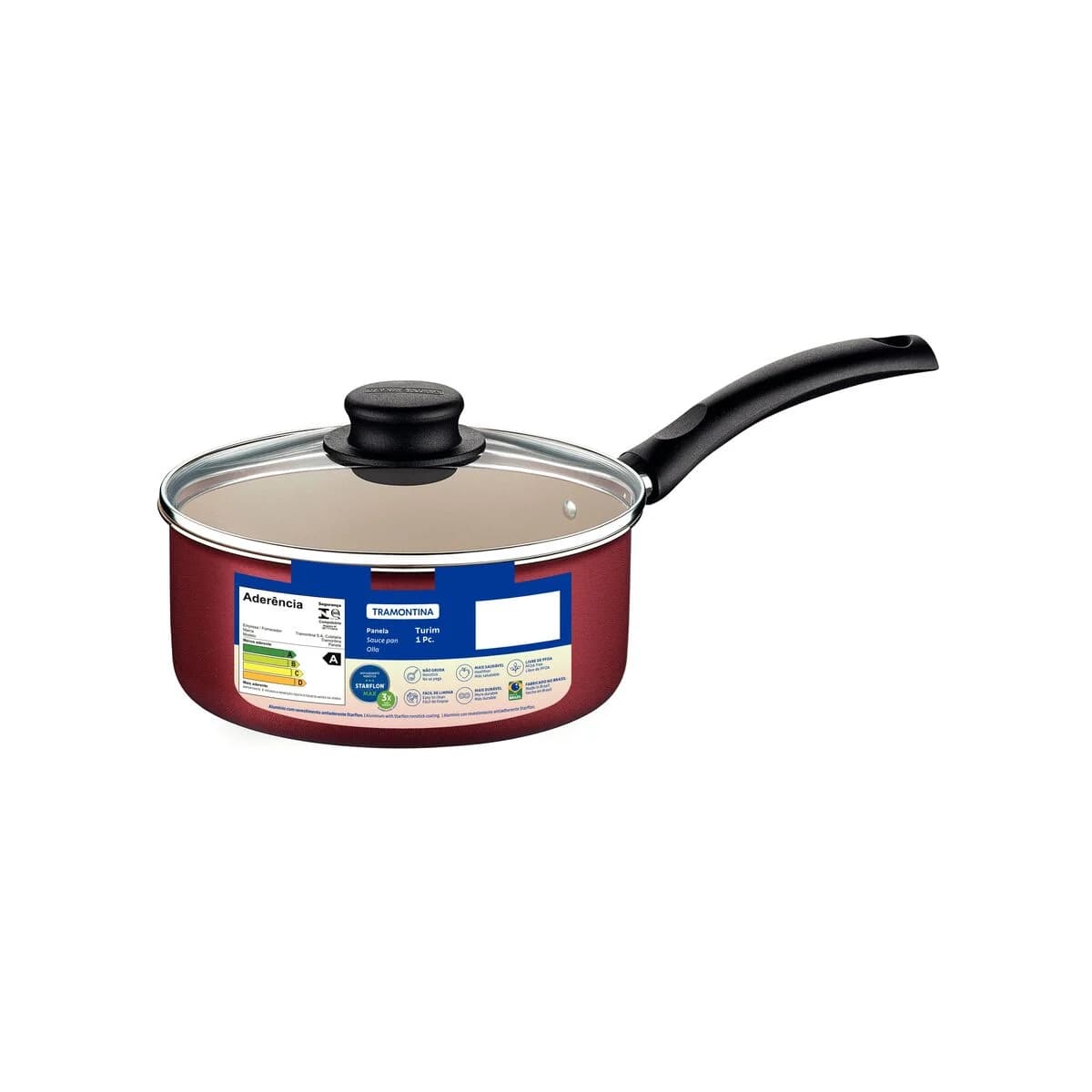 Olla Tramontina Teflon 16 Cm 1,4 Litros Antiadherente Turim — imagen 1 de 4