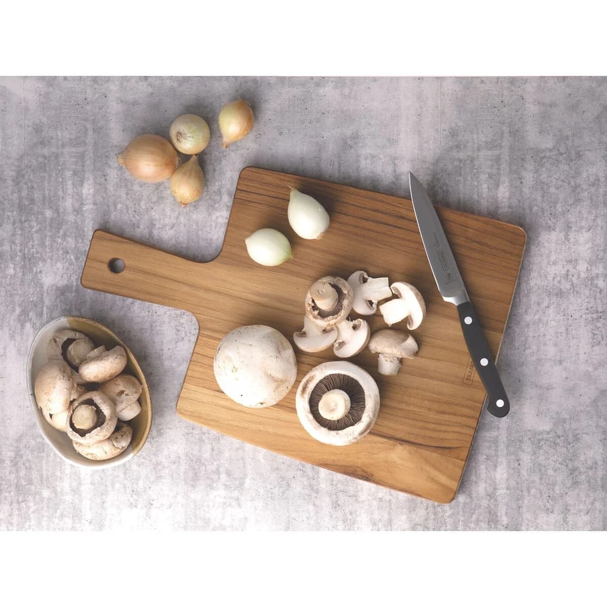 Tabla De Madera Tramontina Cocina Picar Teca Mango 34 Cm — miniatura 4