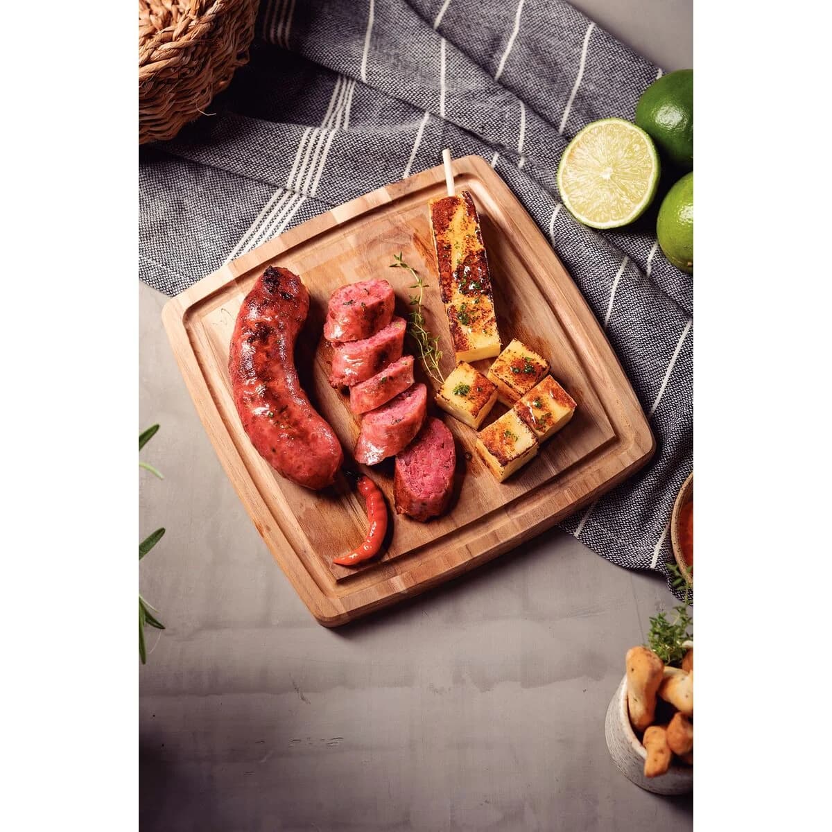 Plato De Madera Tramontina Asado Churrasco 21 Cm Teca — miniatura 2