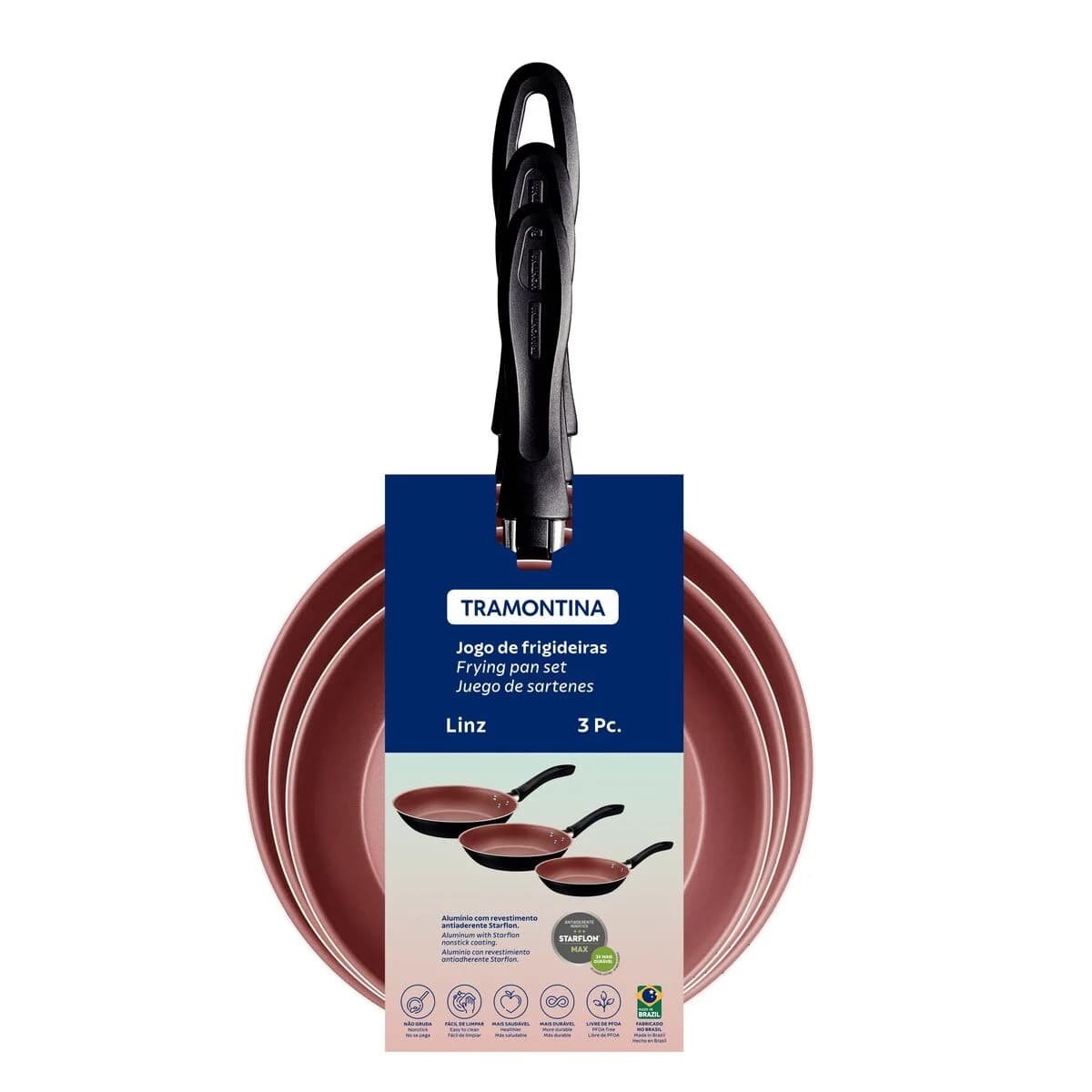 Juego De Sartenes Tramontina Antiadherentes Linz 3 Piezas — miniatura 2