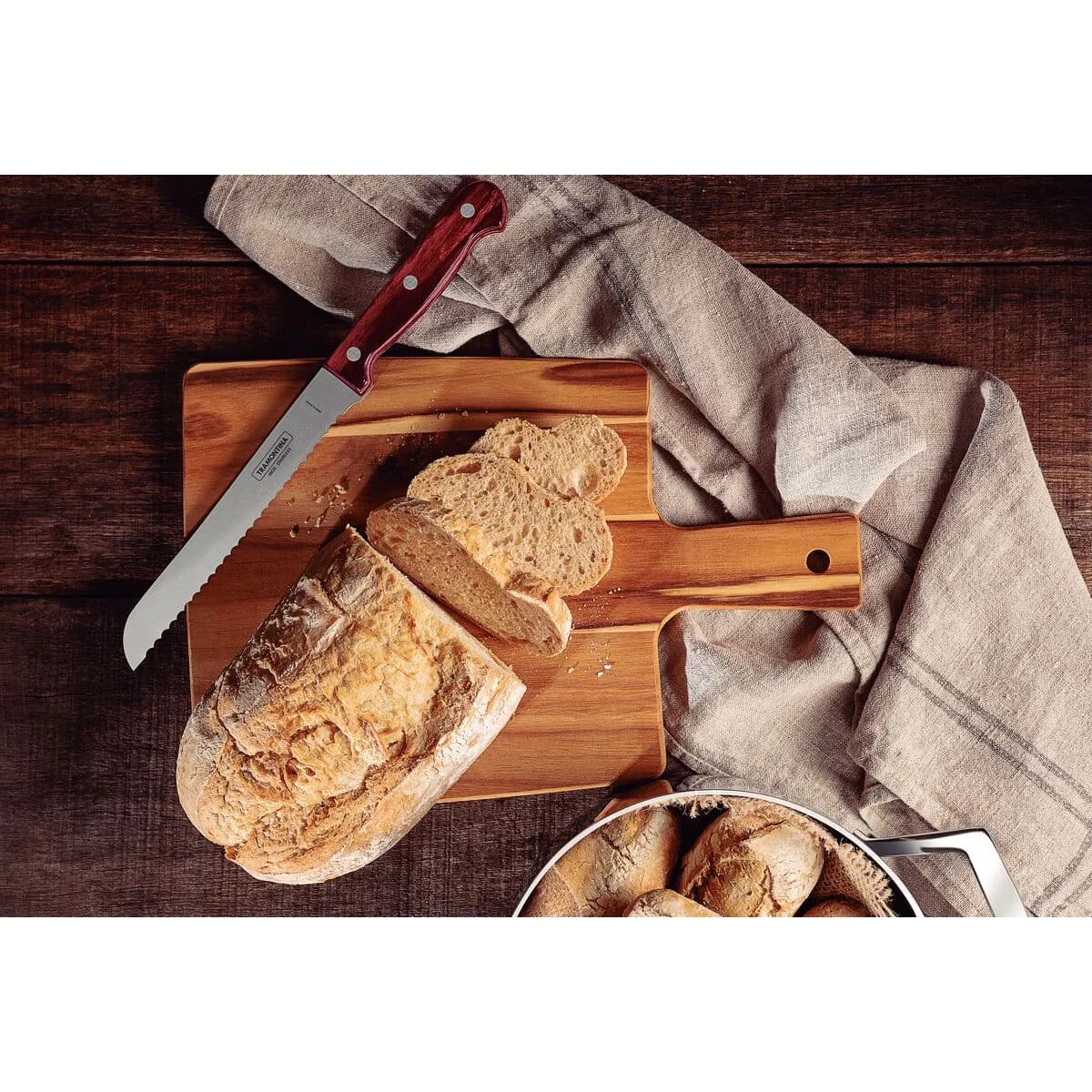Cuchilla De Pan Tramontina Acero Inoxidable Polywood 7 — miniatura 4