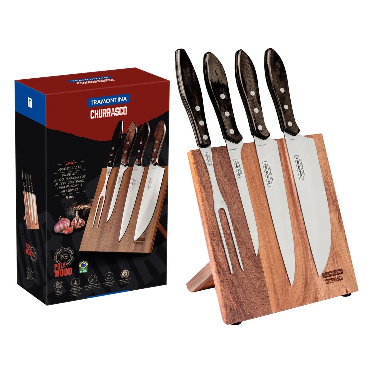 Juego De Cuchillas Tramontina Taco Tramontina Polywood 5 Pz — imagen 1 de 5
