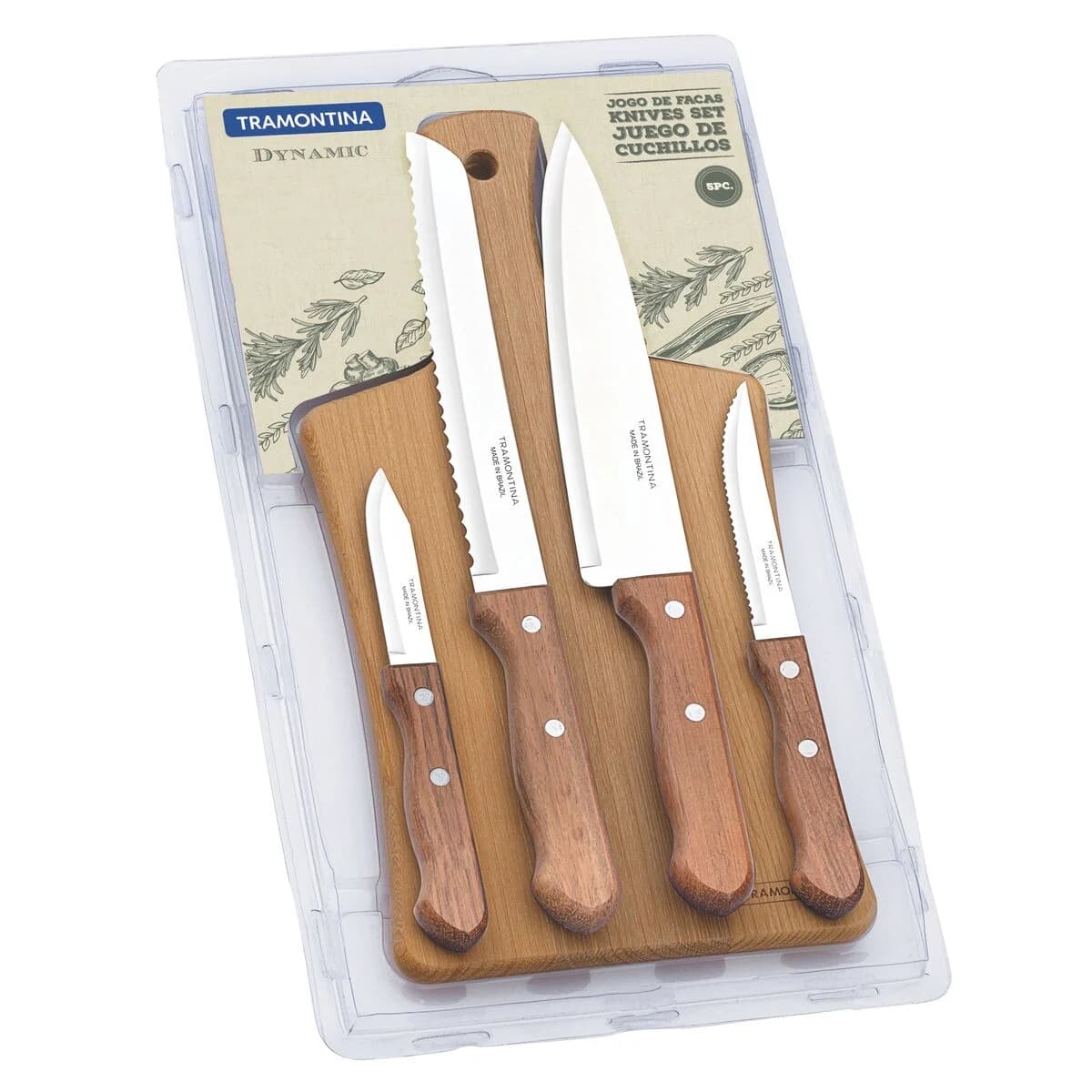 Juego De Cuchillas Tramontina Dynamic Madera Tabla 5 Piezas — miniatura 2