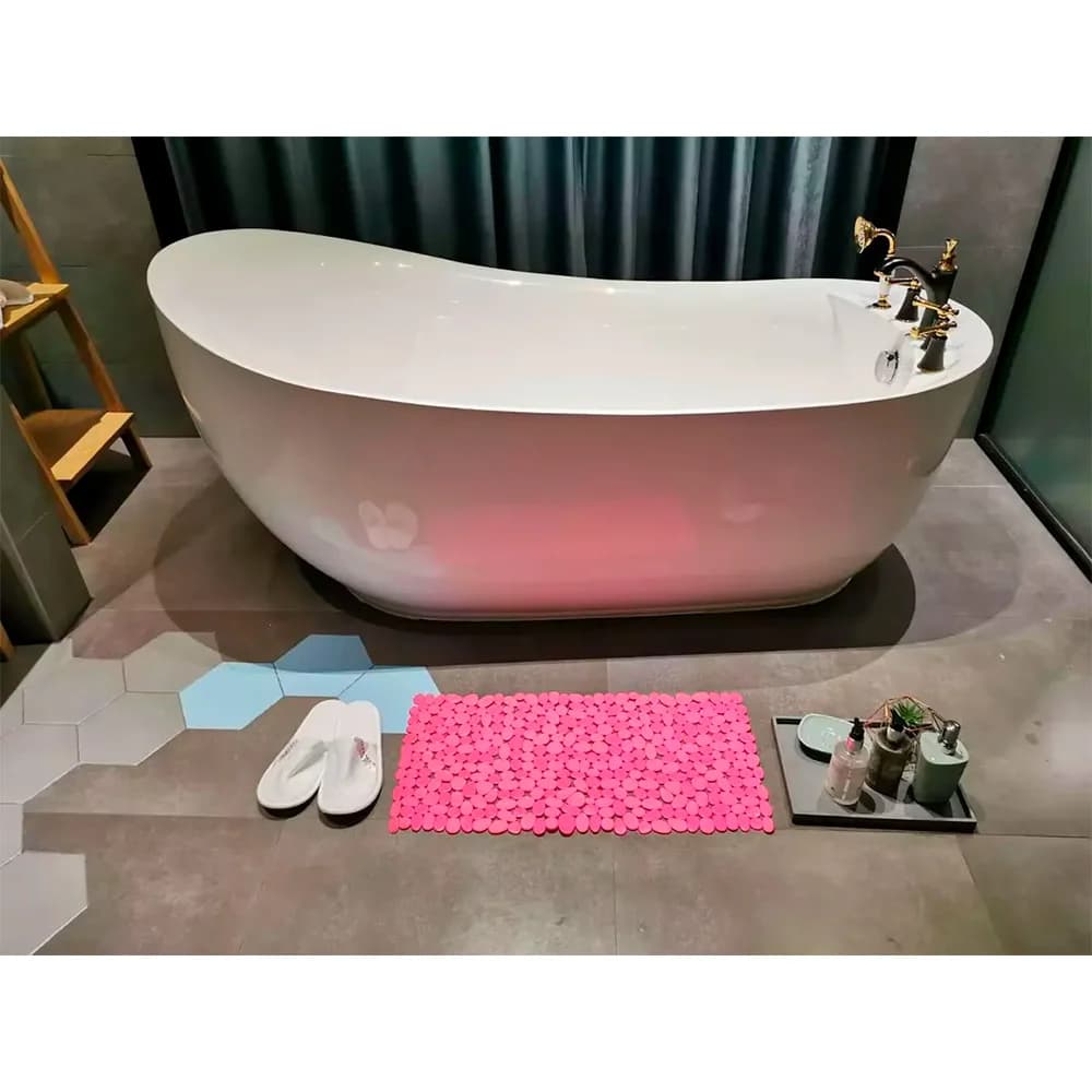 Alfombra De Ducha Baño Rectangular Antideslizante 68 X 38cm — miniatura 5