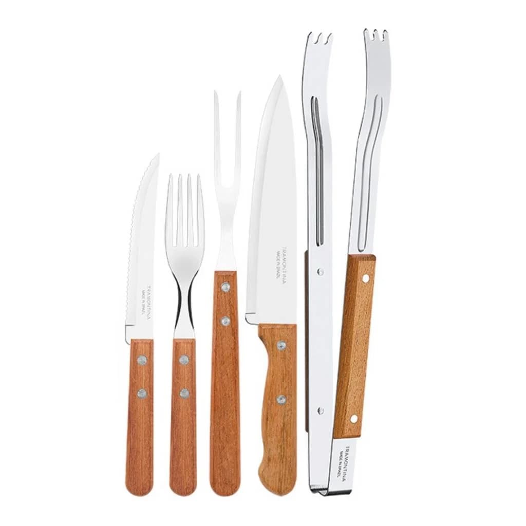 Juego De Asado Tramontina 15 Piezas Dynamic Madera Parrilla — miniatura 2