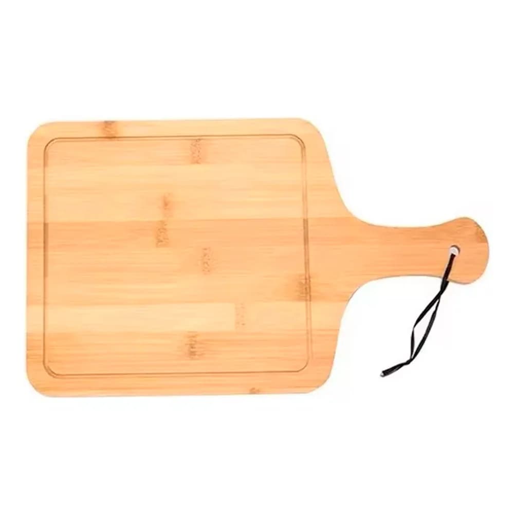 Tabla De Madera Cuadrada Bambu Con Mango 40 X 24 Cm — imagen 1 de 3