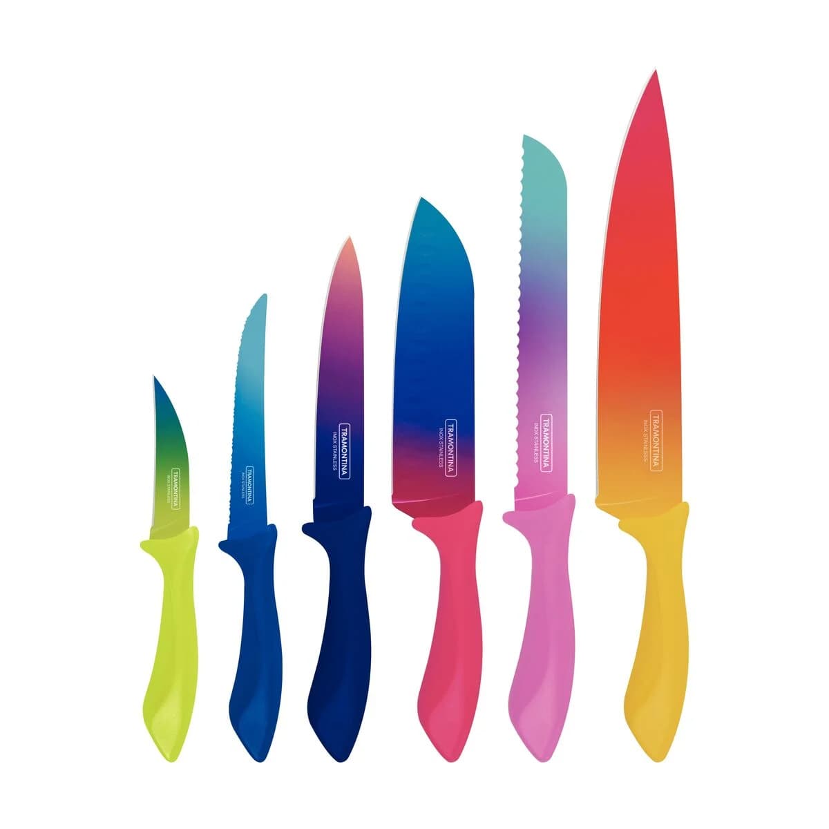 Juego de Cuchillos Tramontina Colorcut Acero Inox 6 Piezas — imagen 1 de 5
