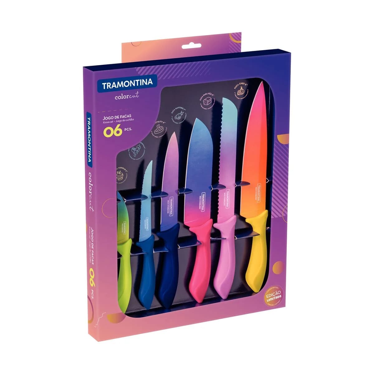 Juego de Cuchillos Tramontina Colorcut Acero Inox 6 Piezas — miniatura 2