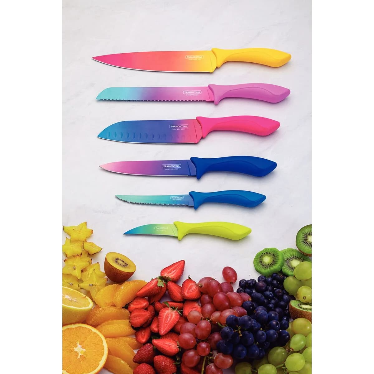 Juego de Cuchillos Tramontina Colorcut Acero Inox 6 Piezas — miniatura 4