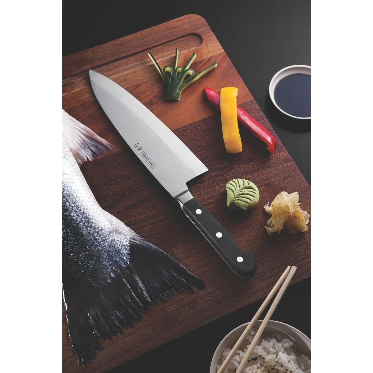 Cuchillo Deba Tramontina Sushi Gold Acero Inox 8 Pulg — miniatura 4