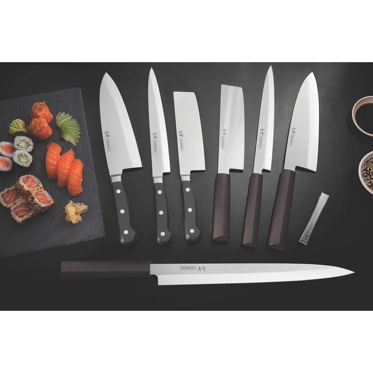 Cuchillo Deba Tramontina Sushi Gold Acero Inox 8 Pulg — miniatura 6