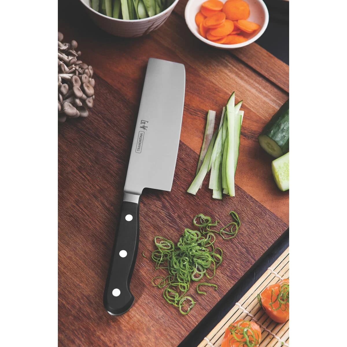 Cuchillo Nakiri Tramontina Sushi Acero Inoxidable 7 Pulg — miniatura 4