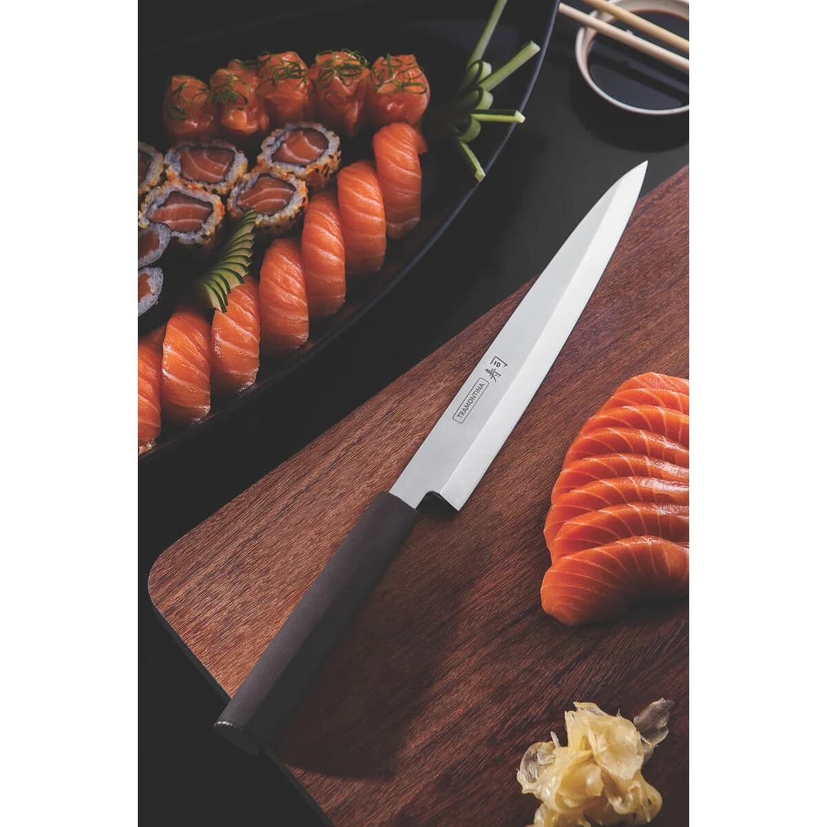 Cuchilla Yanagiba Tramontina Sushi Acero Inoxidable 9 Pulg — miniatura 4