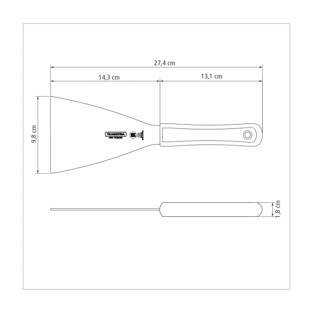 Espatula Para Hamburguesas Tramontina Acero Inox Profesional — miniatura 3
