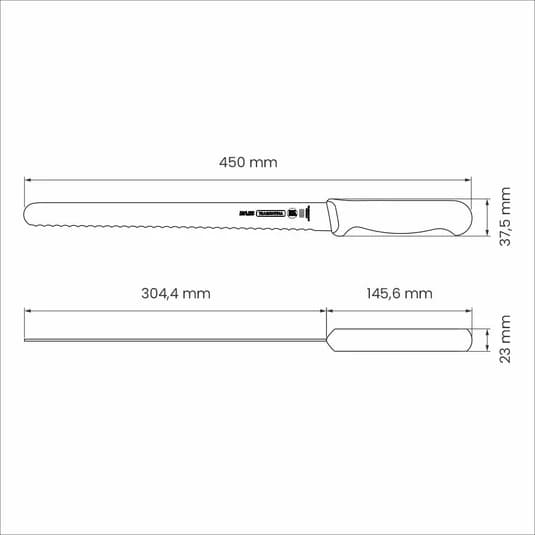 Cuchilla De Jamon Pan Tramontina Acero Inoxidable 12 — miniatura 2