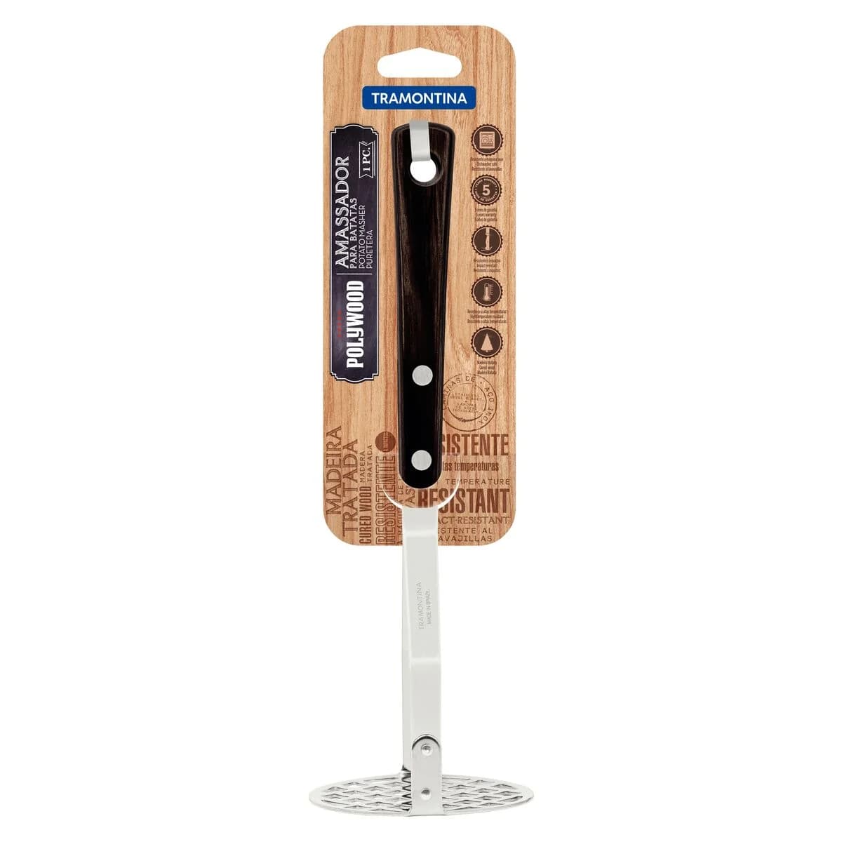 Puretera Tramontina Pisa Papas Polywood Madera Acero Inox — miniatura 2