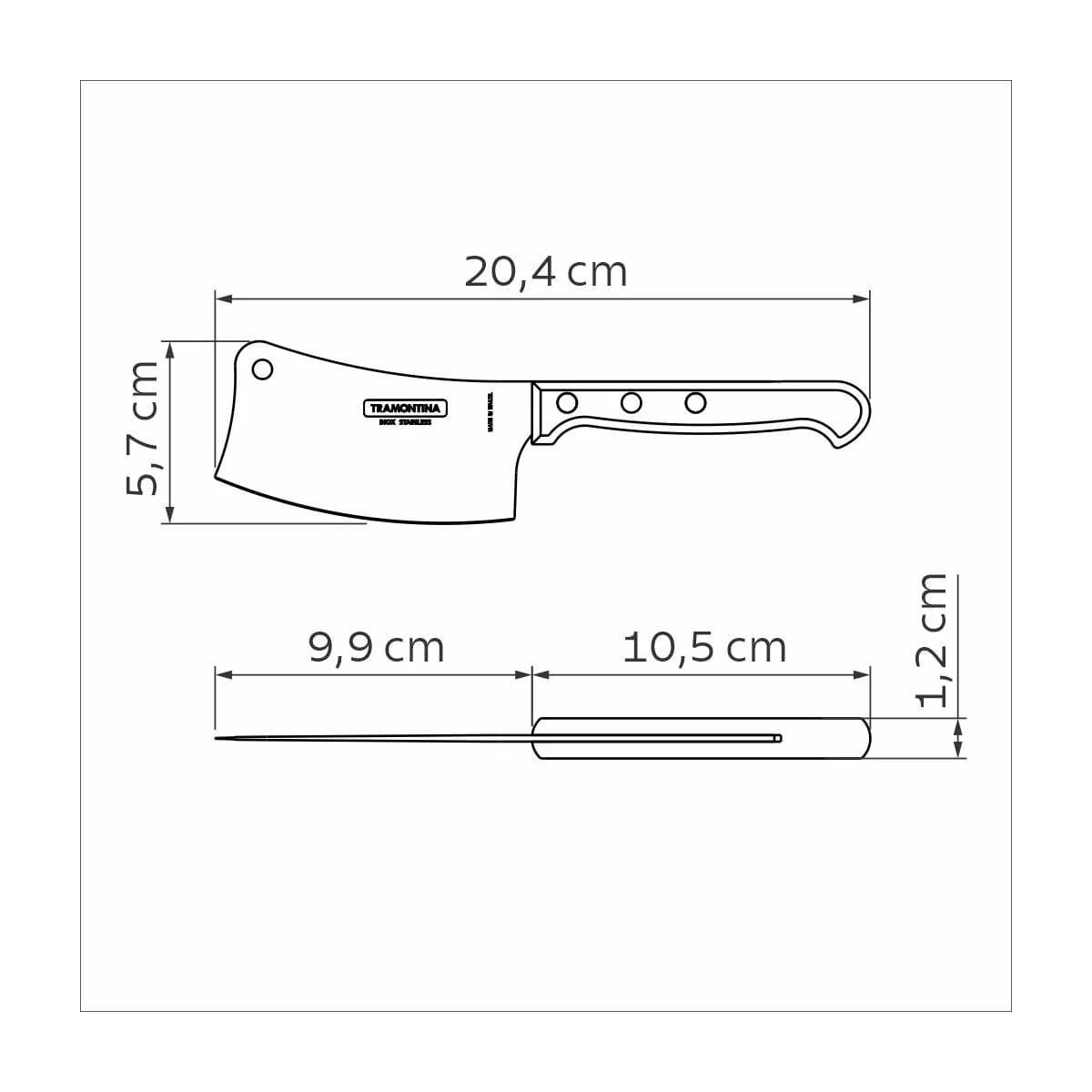 Hachuela De Cocina Tramontina Polywood Acero Inox 4 PuLG — miniatura 2
