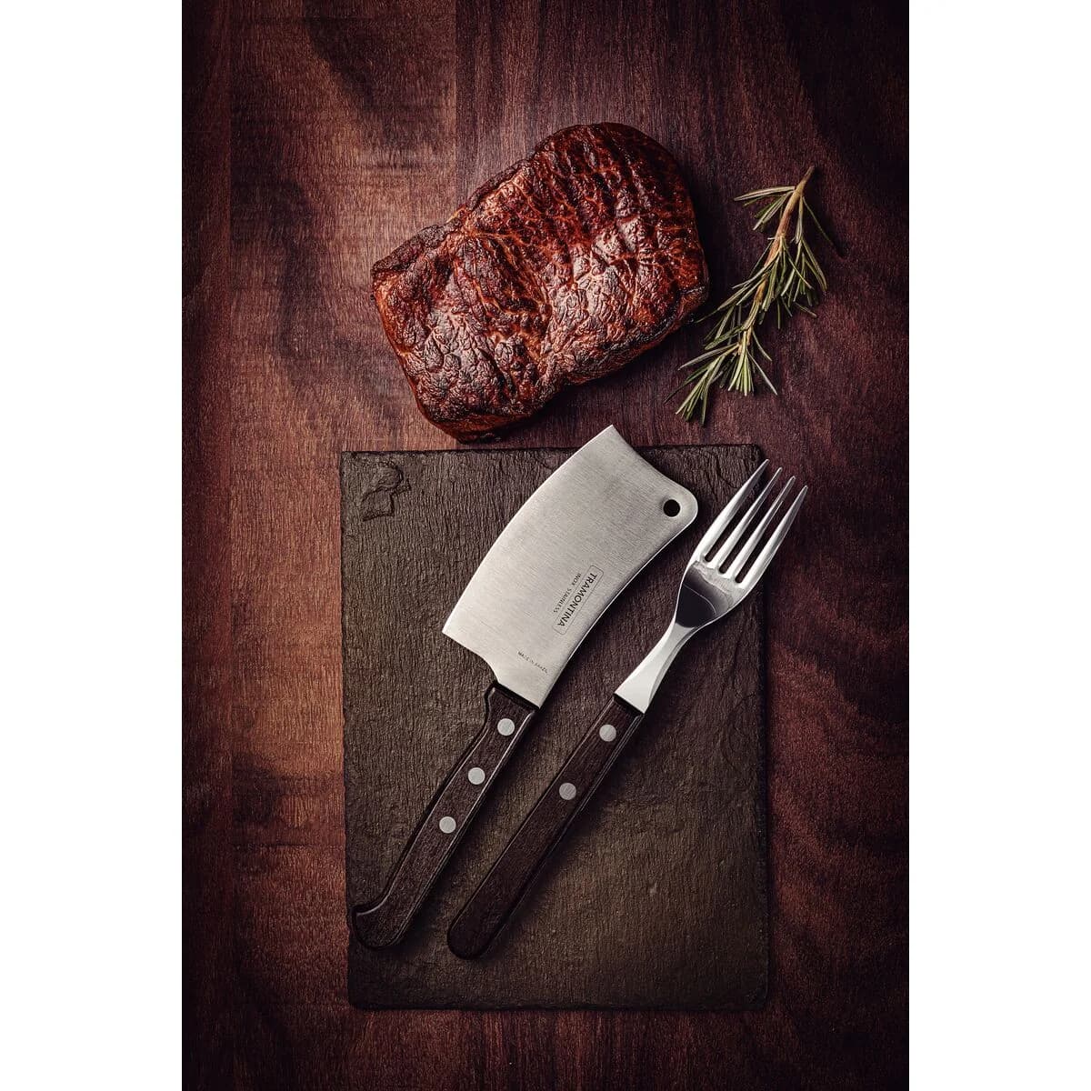 Hachuela De Cocina Tramontina Polywood Acero Inox 4 PuLG — miniatura 4