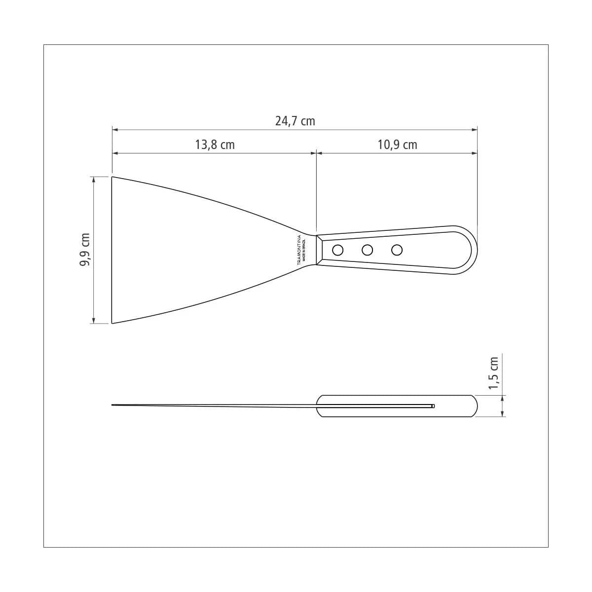 Espatula Raspadora Tramontina Polywood Acero Inox 5 PuLG — miniatura 4