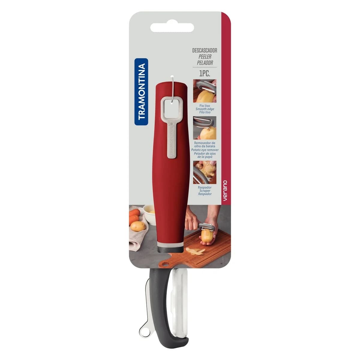 Pelador Tramontina Verano Acero Inoxidable Rojo — miniatura 2