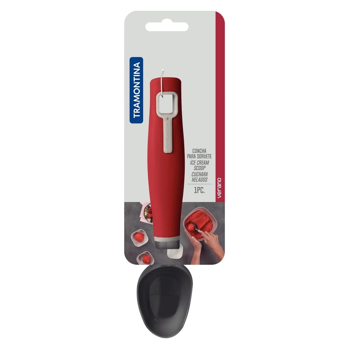 Cuchara para Helados Tramontina Verano con Cuenco Rojo — miniatura 2