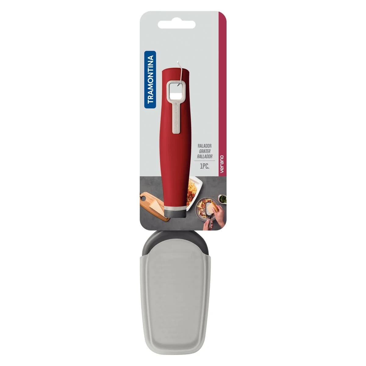 Rallador Tramontina Verano Acero Inoxidable Mango Rojo — miniatura 2