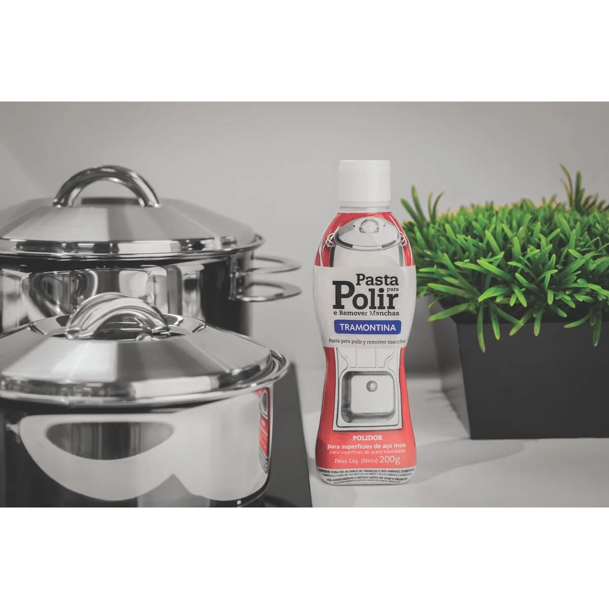 Pasta Tramontina 200g Pulir Remover Manchas Acero Inox — miniatura 2