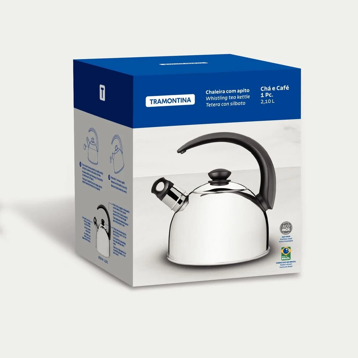 Caldera Tetera Acero Inoxidable Tramontina 2,1 Litros — miniatura 2
