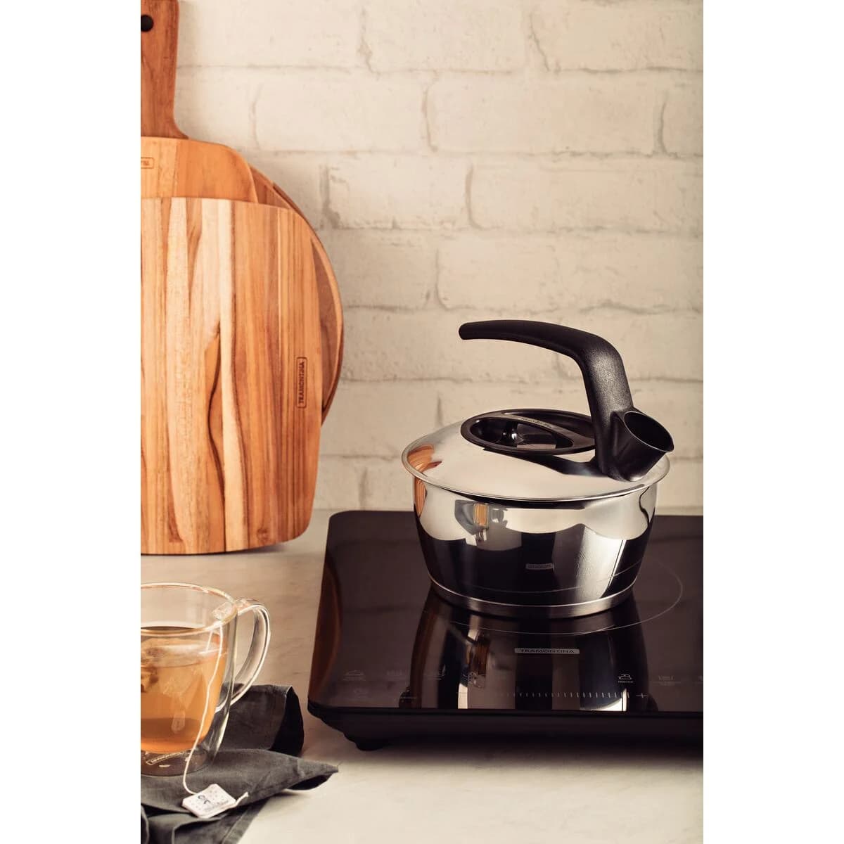 Caldera Tramontina Fondo Triple Induccion Acero Inox 1,5 Lts — miniatura 5
