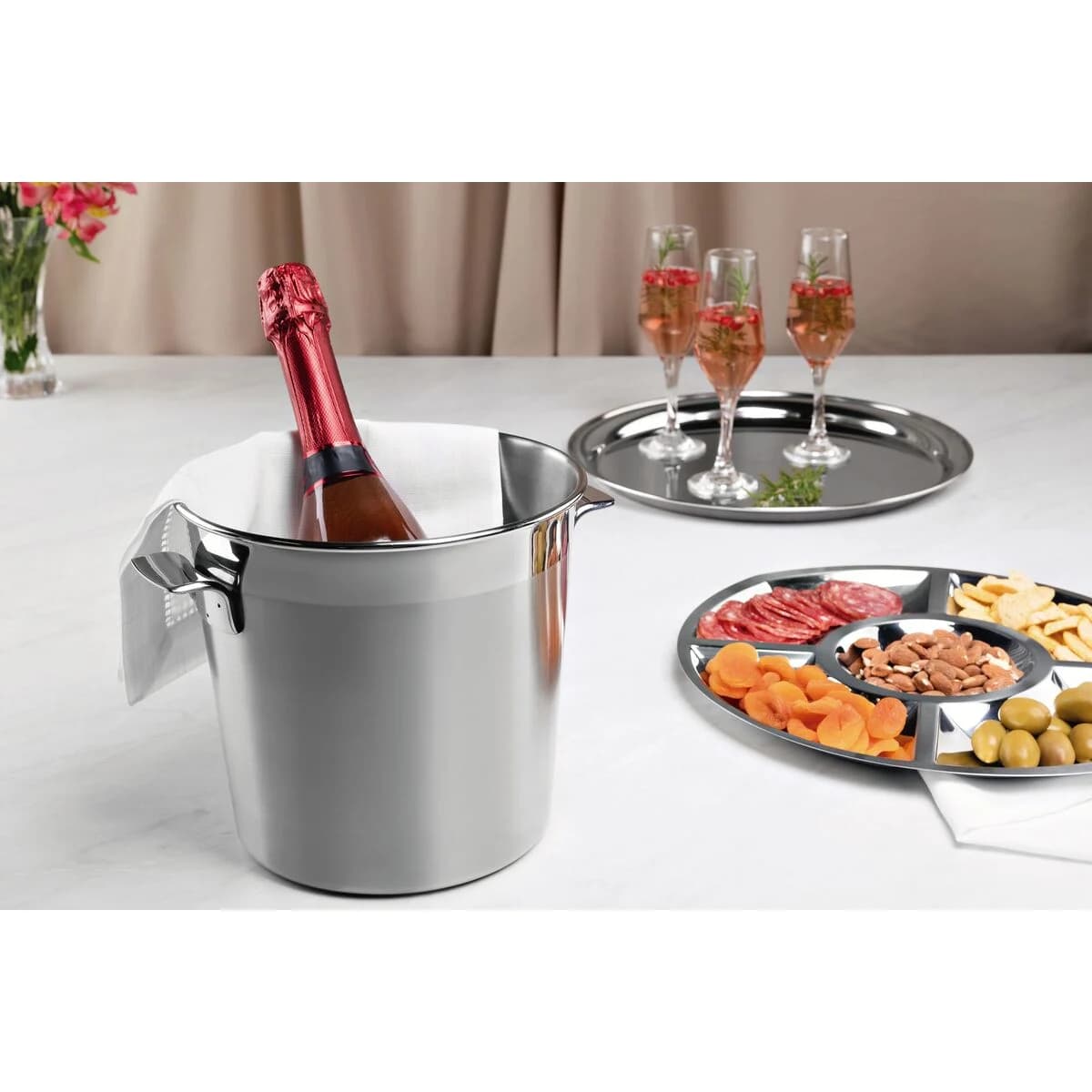 Bandeja Redonda Service Acero Inoxidable de 40 cm Tramontina — miniatura 2