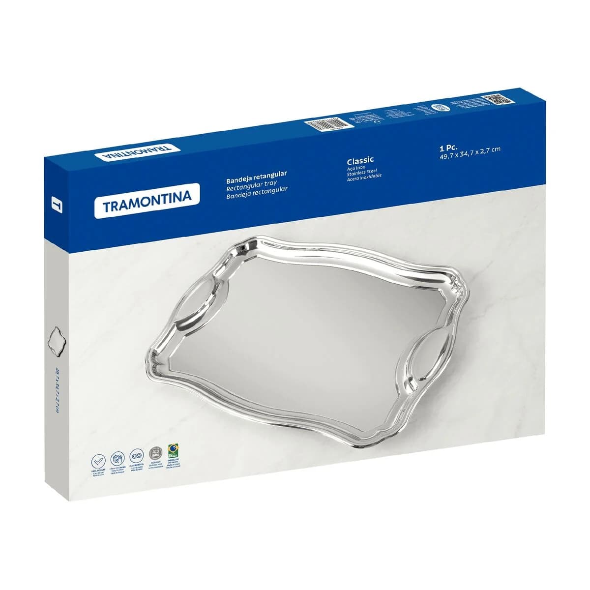 Bandeja Tramontina Classic Acero Inoxidable 49 x 34 cm — miniatura 2